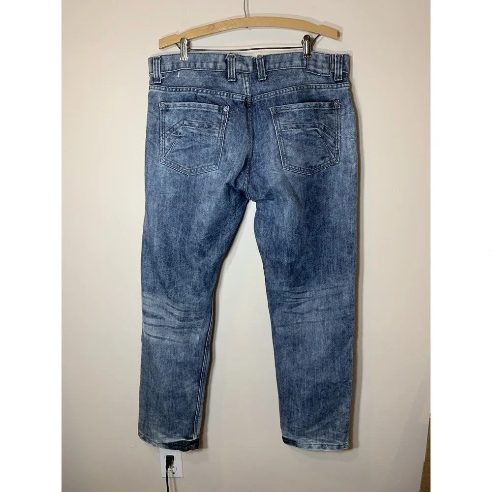 Colours Alexander Julian Jeans Men Blue Straight Leg 38x31‎ Acid Wash